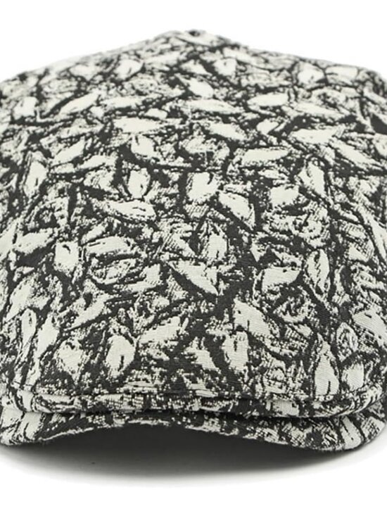 Women\'s Leopard Print Beret Hat Retro Newsboy Ivy Cap Cabbie Flat Cap Black2 main image 6